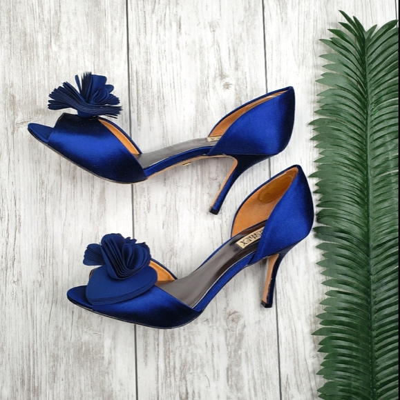 Badgley Mischka Shoes - Badgley Mischka Satin Heels Thora D'Orsay 9 Blue